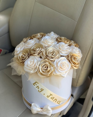 Handcrafted Ribbon Rose Arrangement for Gifts | باقة ورد من الساتان للهدايا — 3