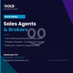 Needed for a real estate brokerage firm, sale Agents & Brokers