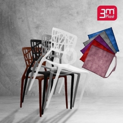 كراسي بلاستيك عصرية - متوفرة بعدة ألوان مع وسائد مريحة | Modern Plastic Chairs