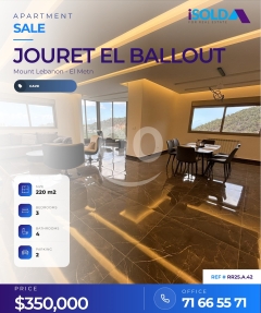 Furnished 220 m² Apartment with Open Mountain View | Jouret El Ballout/ RR25.A.42