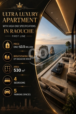 شقق للبيع في روشه - شقة فائقة الفخامة للبيع في الروشة | Ultra Luxury Apartment for Sale in Raouche