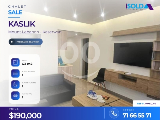 Other real estate in Kaslik - A 43 m2 chalet in Samaya having an open sea view for sale/ JK09.C.44