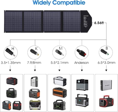 شاحن طاقة شمسية محمول بقدرة 120 واط | 120W Portable Solar Power Panel — 6