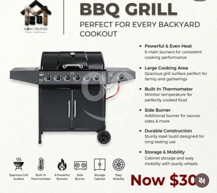 Other home appliances dans Beyrouth - شواية باربيكيو احترافية 6 شعلات مع جانبية | Professional 6-Burner BBQ Grill with Side Burner