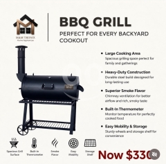 شواية باربيكيو احترافية للتدخين | Professional Offset BBQ Smoker Grill