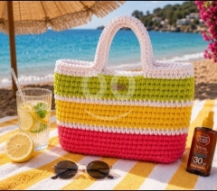 شنطة بحر أنيقة بألوان صيفية | Stylish Summer Beach Bag