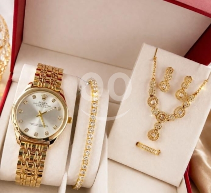 طقم إكسسوارات وساعة فاخر | Luxury Watch and Jewelry Set — 2