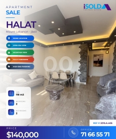 Apartment+open mountain/sea view 4 sale in Halat