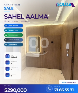 Apartments for sale dans Sahel Alma - Apartment+open mountain/sea view 4 sale in Sahel aalma