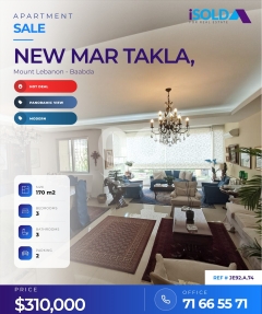 A 170 m2 modern apartment having a panoramic view for sale in New Mar Takla / JE92.A.74