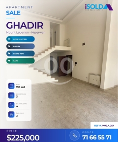 A 190 m2 duplex apartment having an open sea view for sale in Ghadir/ JK09.A.264