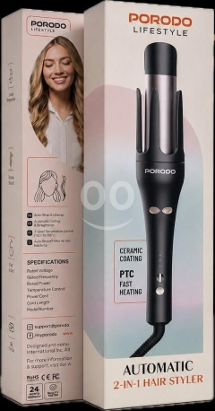 جهاز تصفيف الشعر التلقائي من بورودو 2 في 1 | Porodo Automatic 2-in-1 Hair Styler