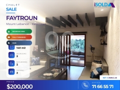 A decorated furnished 140 m2 chalet +open mountain view 4sale in satility Faytroun/JK09.C.46