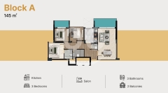 شقة 145 متر في بولفار طرابلس - 3 غرف نوم | 145m Apartment in Tripoli Boulevard - 3 Bedrooms