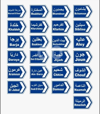 Mobile accessories in Beirut City - دبابيس معدنية بتصاميم لوحات إرشادية لبنانية | Metal Pins - Lebanese Directional Signs