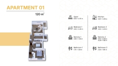 شقة للبيع في مشروع ريفا كورنر | Apartment for Sale in Riva Corner
