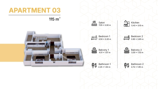 شقق للبيع في Qobbeh - شقة 115م في ريفا كورنر القبة طرابلس | 115sqm Apartment for Sale in Riva Corner Qoubbeh Tripoli