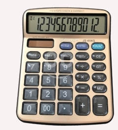 Joinus JS-656 12 Digit Tax Calculator Solar Powered Dual Power Supply Desktop Calculator For Busines