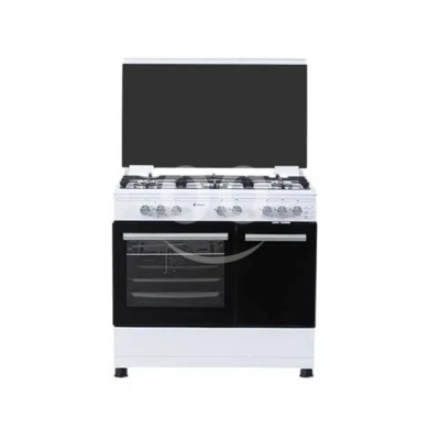 Health & Beauty in Ajaltoun - فرن غاز فرنسي 90 سم مع نظام أمان ومروحة - أبيض | France Gas Oven 90cm Safety &amp; Convection - White
