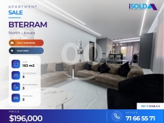 A decorated furnished 163 m2 apartment for sale in Bterram/Koura