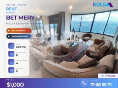 A furnished 200 m2 apartment for rent in Bet Mery / JY19.A.165