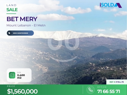 A 2400 m2 land for sale in Bet Mery-New Monteverde/ JY19.L.79