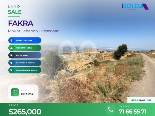 Prime location Land For Sale in Faqra (bekish)