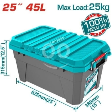 Outils et matériaux de bricolage dans Tripoli - صندوق تخزين أدوات توتال المتين سعة 45 لتر | Total 45L Heavy Duty Plastic Tool Storage Box 25 Inch