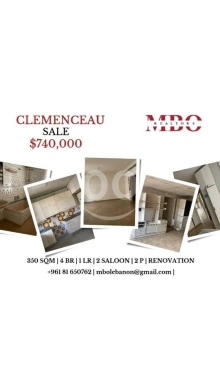 Apartments for sale in Beirut City - Clemenceau 350 SQM
