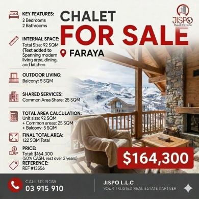 Villas for sale in Faraya - Mountain Chalet Under Construction for Sale in Faraya &ndash; Keserwan