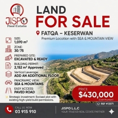 Shovel-Ready Investment Land for Sale in Fatqa - Keserwan