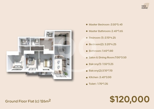 شقة أرضية 126 م2 (c) للبيع في النخلة | Ground Floor Apartment (c) For Sale in Nakhleh