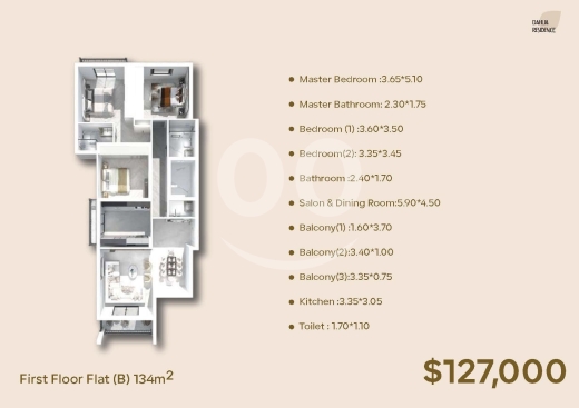 شقة الطابق الأول 134 م2 (B) للبيع في النخلة | First Floor Apartment (B) For Sale in Nakhleh