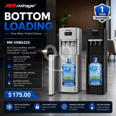 موزعات مياه ميراج مع ضمان لمدة عام | MIRAGE Water Dispensers Top Bottom Loading 1 Year Wa… — 2