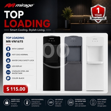 موزعات مياه ميراج مع ضمان لمدة عام | MIRAGE Water Dispensers Top Bottom Loading 1 Year Warranty