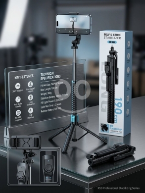 K50 Professional Selfie Stick Stabilizer | مثبت عصا السيلفي الاحترافي كيه 50