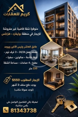 شقة فاضية غير مفروشة للايجار