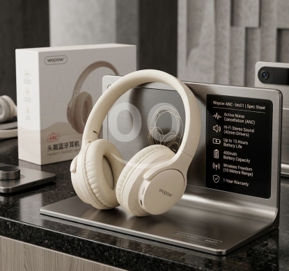 Wopow ANC Hi-Fi Stereo BTS01 Headphones | سماعات لاسلكية ووبو ANC هاردوير صوت نقي