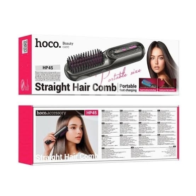 مشط تسريح وفرد الشعر الكهربائي اللاسلكي من هوكو HP45 | Hoco Electric Hair Straightening Comb HP45