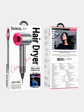 مجفف شعر هوكو HP11 بلس السريع وردي بقوة 1600 واط | Hoco HP11 Plus High Speed Hair Dryer Pink