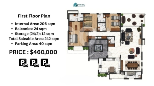 شقة فاخرة للبيع في البياضة 242 م² بسعر 460,000$ | Luxury Apartment Bayada — 5