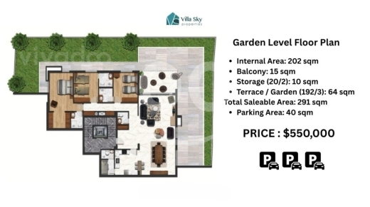 شقة أرضية فاخرة للبيع في البياضة 291م² | Luxury Garden Apartment Bayada