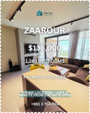 شقق للبيع في زعرور على بعد دقيقة من منحدرات التزلج | Apartments in Zaarour near Ski Slopes