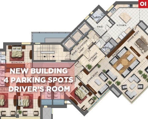 Beirut-Rawche/روشة High Floor New Building Sea View REF#OI127096