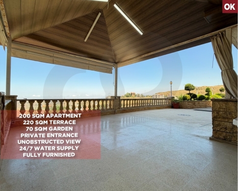200 sqm apartment |220 sqm terrace|70 sqm garden | Private Entrance | Unobstructed View REF#OK138763
