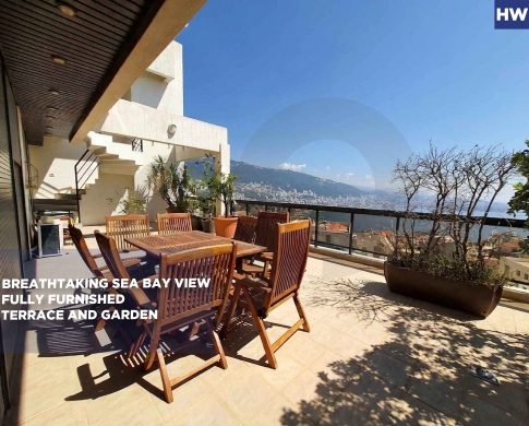 DUPLEX/FULLY FURNISHED/sea and mountain view/ADMA,KESEROUAN/أدما/ REF#HW138764 !