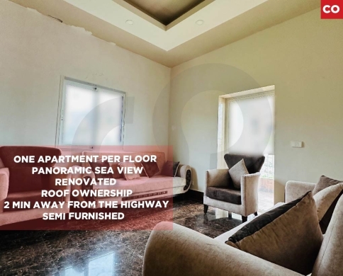 parking, 5 balconies, sea view, renovated, Aamchit/عمشيت REF#CO132165