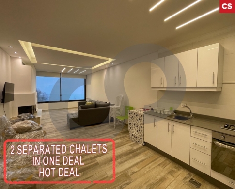 Two separated beautiful chalets are located in Faqra REF#CS107708