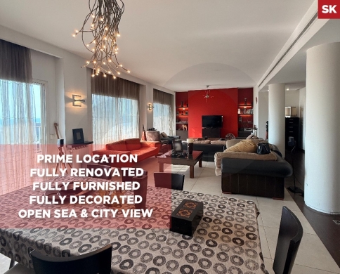 Prime Location/Fully Furnished/Open Sea & City View/Metn/Antelias-أنطلياس/REF#SK139865