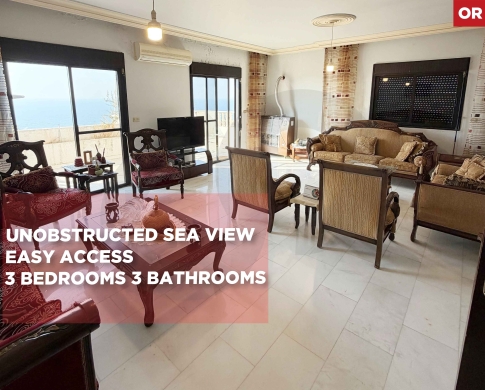PRIME LOCATION/ unobstructed sea view/EASY ACCESS/DAWHET EL HOSS,ALEY/ دوحة الحص/ REF#OR139744 !